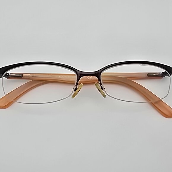 Gucci GG2901 Burgundy Cream Stripe Semi Rimless Eyeglasses Frame w/ Case Italy - Picture 11 of 15